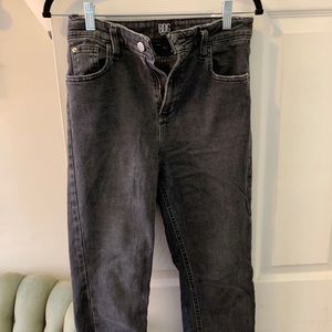 BDG Kick Flare High Rise Cropped Black Jeans